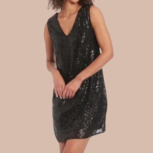 Muse Mini Black Sequined Shimmer Sleeveless Evening Party Dress NWT Size 12 New